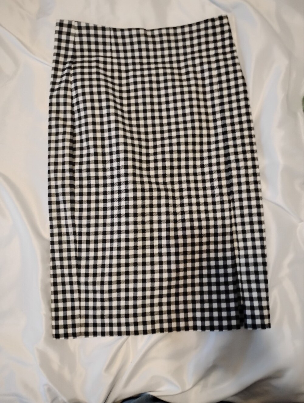 Dynamite Black & White Gingham Midi Skirt